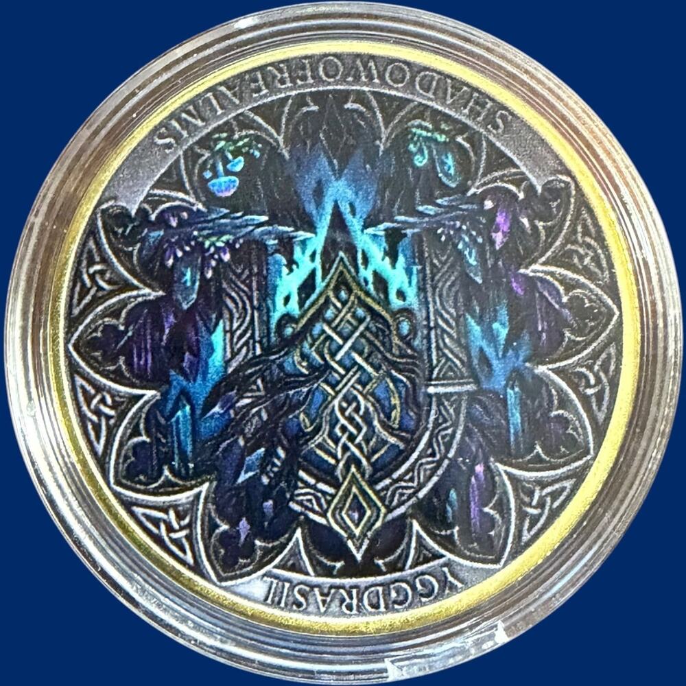 Tree of Life Guardian of Realms Fantasy Collectible Silver Tone Round Rainbow